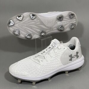 Under Armour Softball Cleats Women's 6 Metal Glyde 2.0 MT‎ White 3026601-100 USA